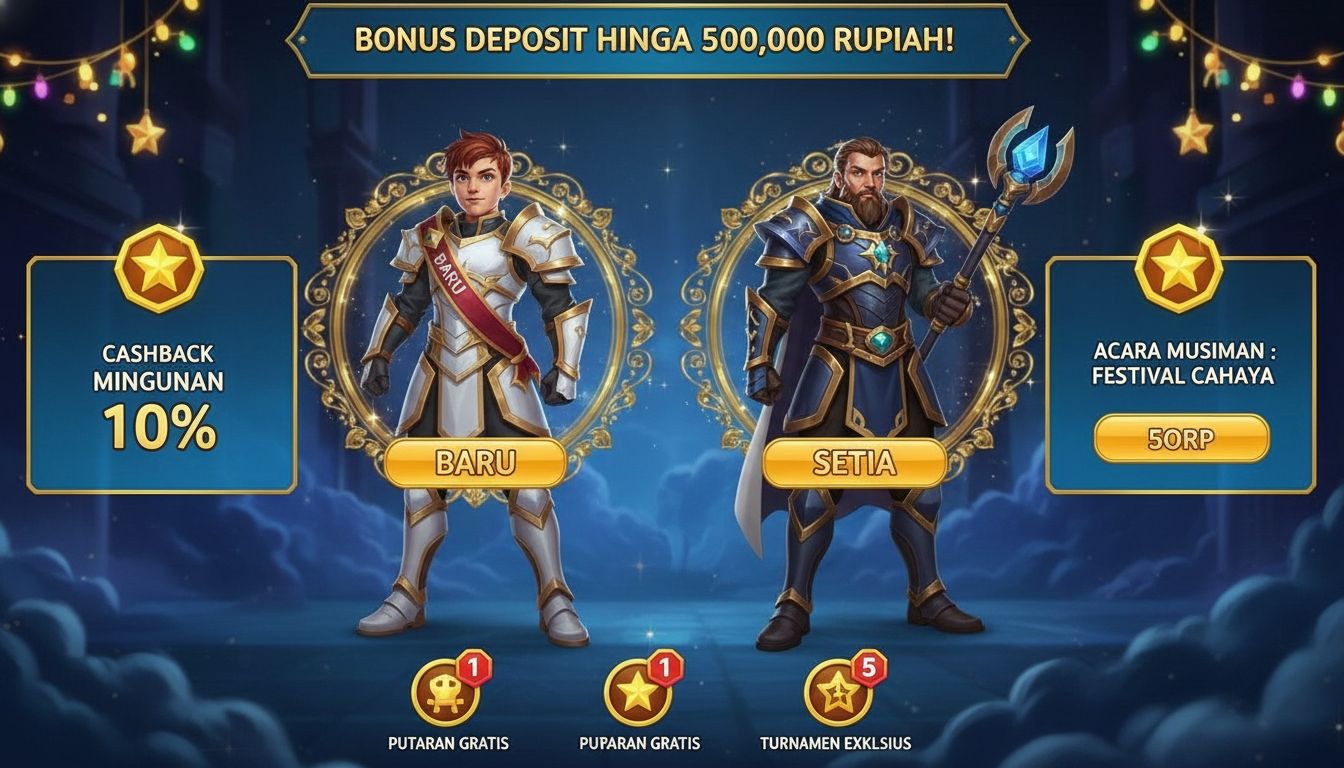 Dua pemain memperlihatkan status baru dan loyal dengan bonus dan event musiman